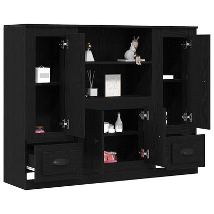 vidaXL Highboard Black Oak 132 x 35.5 x 103.5 cm Engineered wood