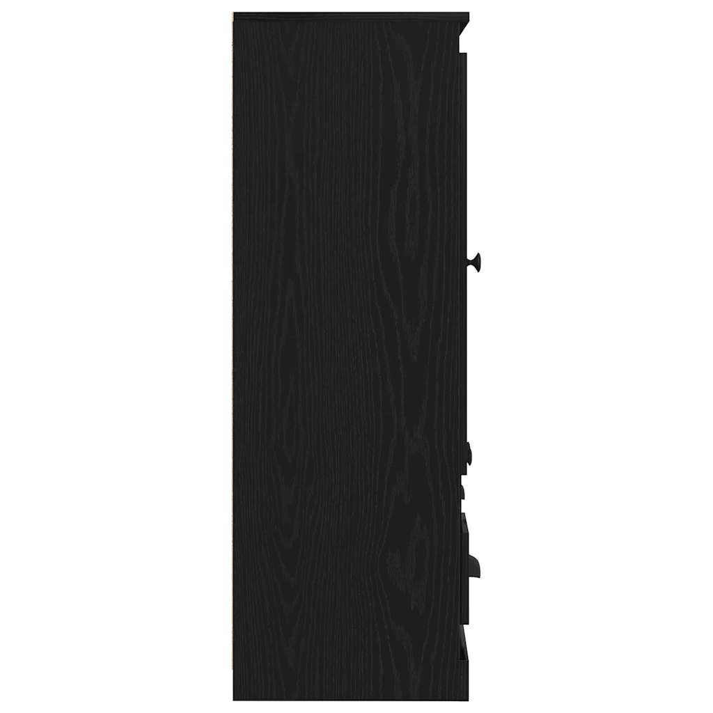 vidaXL Highboard Black Oak 132 x 35.5 x 103.5 cm Engineered wood
