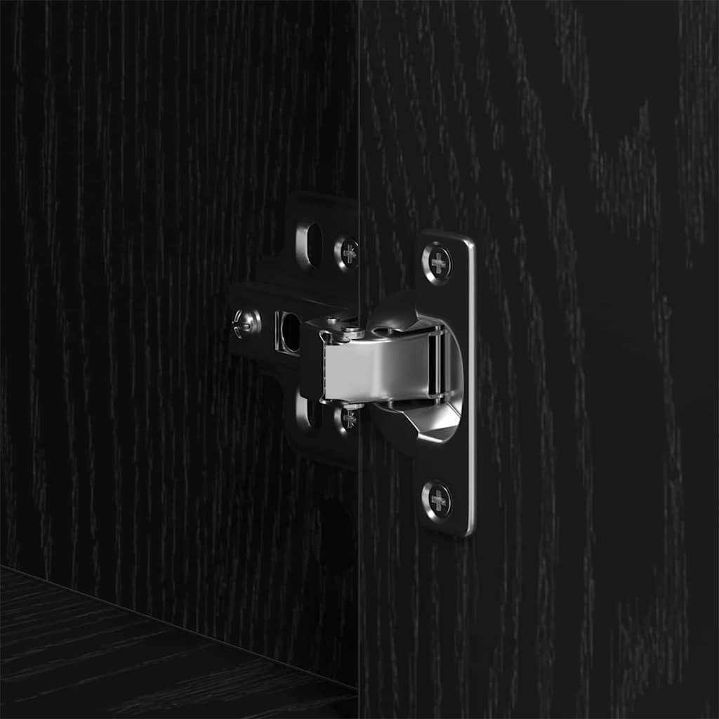 vidaXL Highboard Black Oak 80 x 33 x 150 cm Engineered Wood
