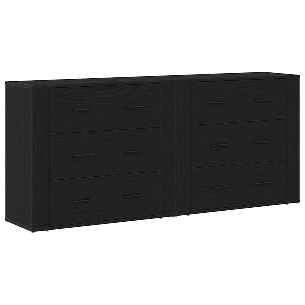 vidaXL Sideboard Black Oak 160 x 33 x 70 cm Engineered Wood