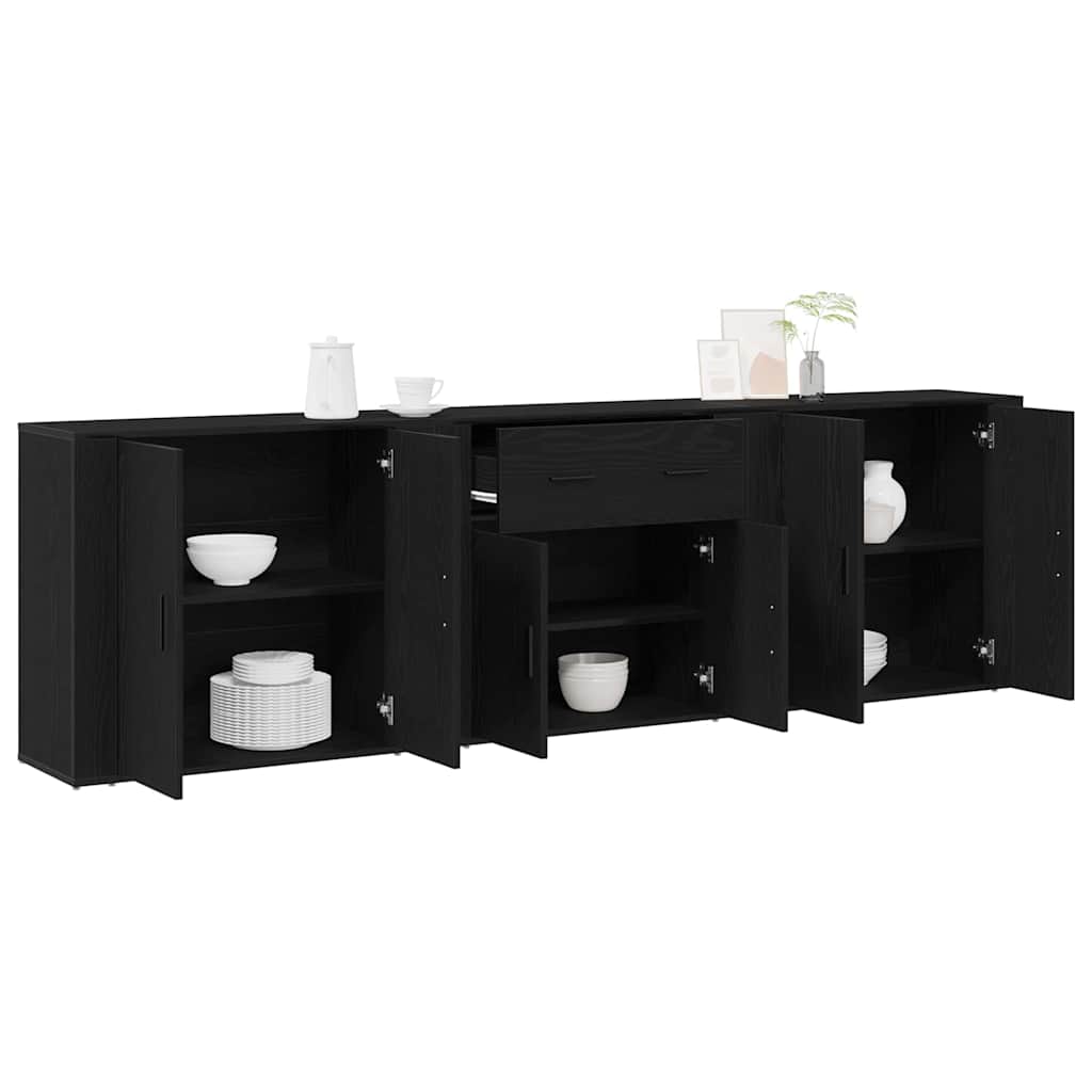 vidaXL Sideboard Black Oak 240 x 33 x 70 cm Engineered Wood
