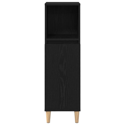 vidaXL Bathroom Furniture Set Wall-mounted with Door 3 pcs Black Oak