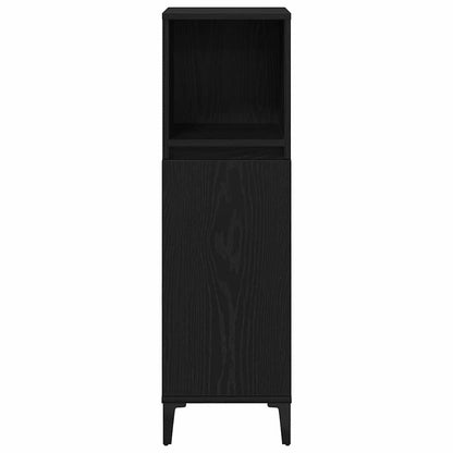 vidaXL Bathroom Furniture Set Wall-mounted with Door 3 pcs Black Oak