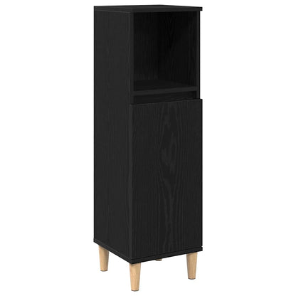 vidaXL Bathroom Furniture Set Wall-mounted with Door 3 pcs Black Oak