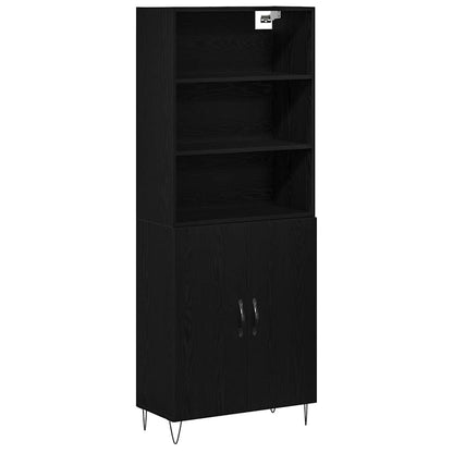 vidaXL Highboard 2 pcs Black Oak 69.5 x 34 x 180 cm
