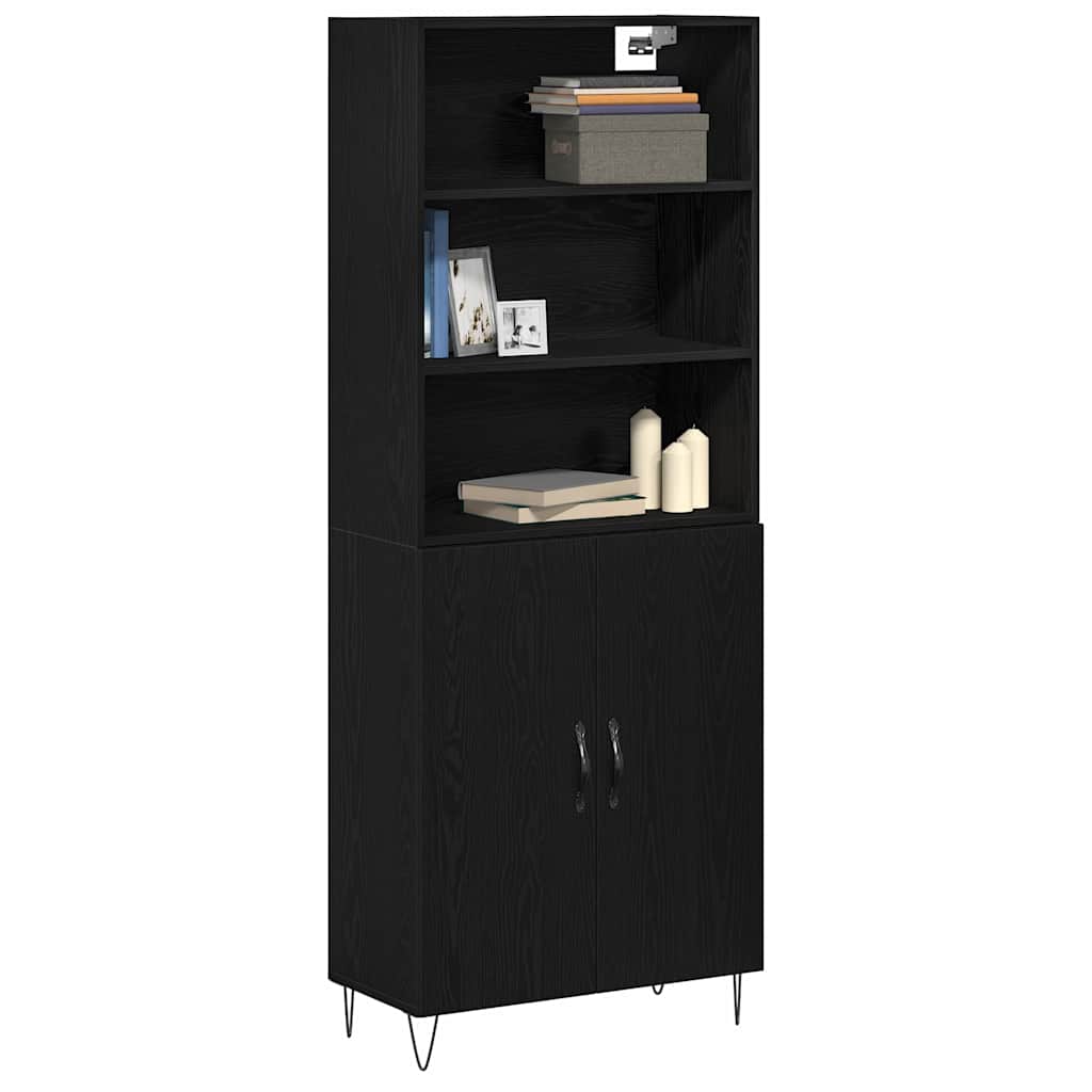 vidaXL Highboard 2 pcs Black Oak 69.5 x 34 x 180 cm