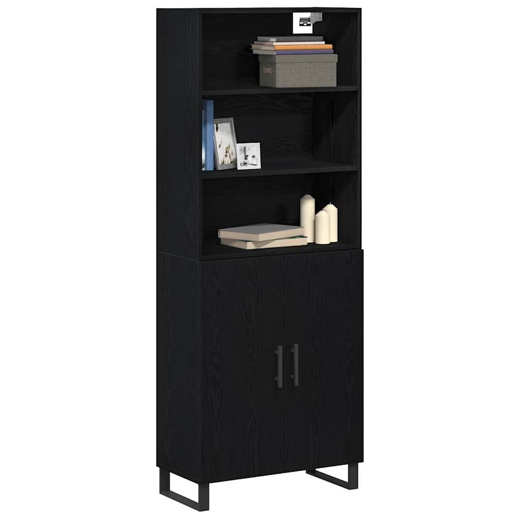vidaXL Highboard 2 pcs Black Oak 69.5 x 34 x 180 cm