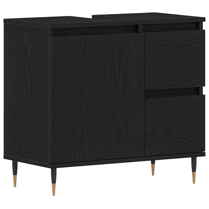 vidaXL Bathroom Furniture Set 3 pcs Black Oak 30 x 30 x 190 cm
