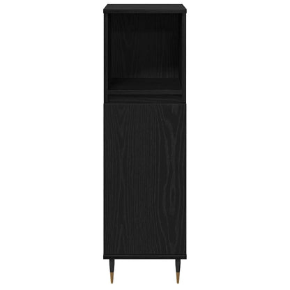 vidaXL Bathroom Furniture Set 3 pcs Black Oak 30 x 30 x 190 cm