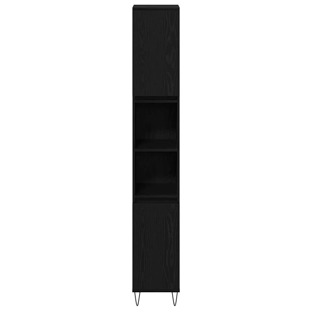 vidaXL Bathroom Furniture Set 3 pcs Black Oak 30 x 30 x 190 cm