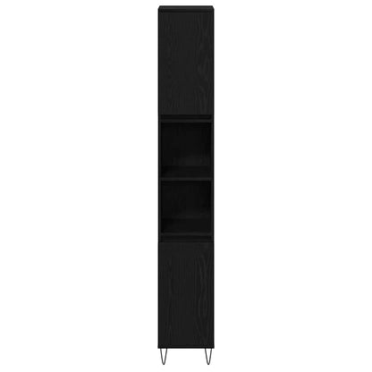 vidaXL Bathroom Furniture Set 3 pcs Black Oak 30 x 30 x 190 cm