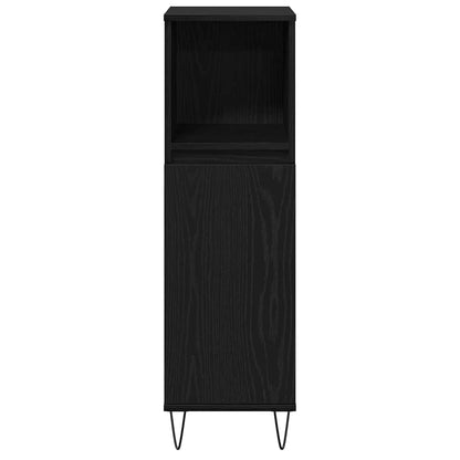vidaXL Bathroom Furniture Set 3 pcs Black Oak 30 x 30 x 190 cm