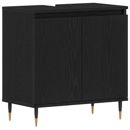 vidaXL Bathroom Furniture Set 3 pcs Black Oak 30 x 30 x 190 cm