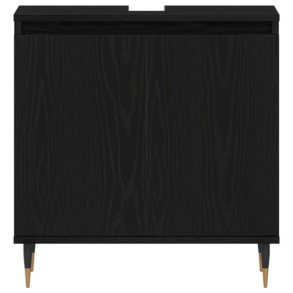 vidaXL Bathroom Furniture Set 3 pcs Black Oak 30 x 30 x 190 cm