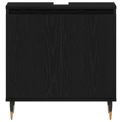 vidaXL Bathroom Furniture Set 3 pcs Black Oak 30 x 30 x 190 cm
