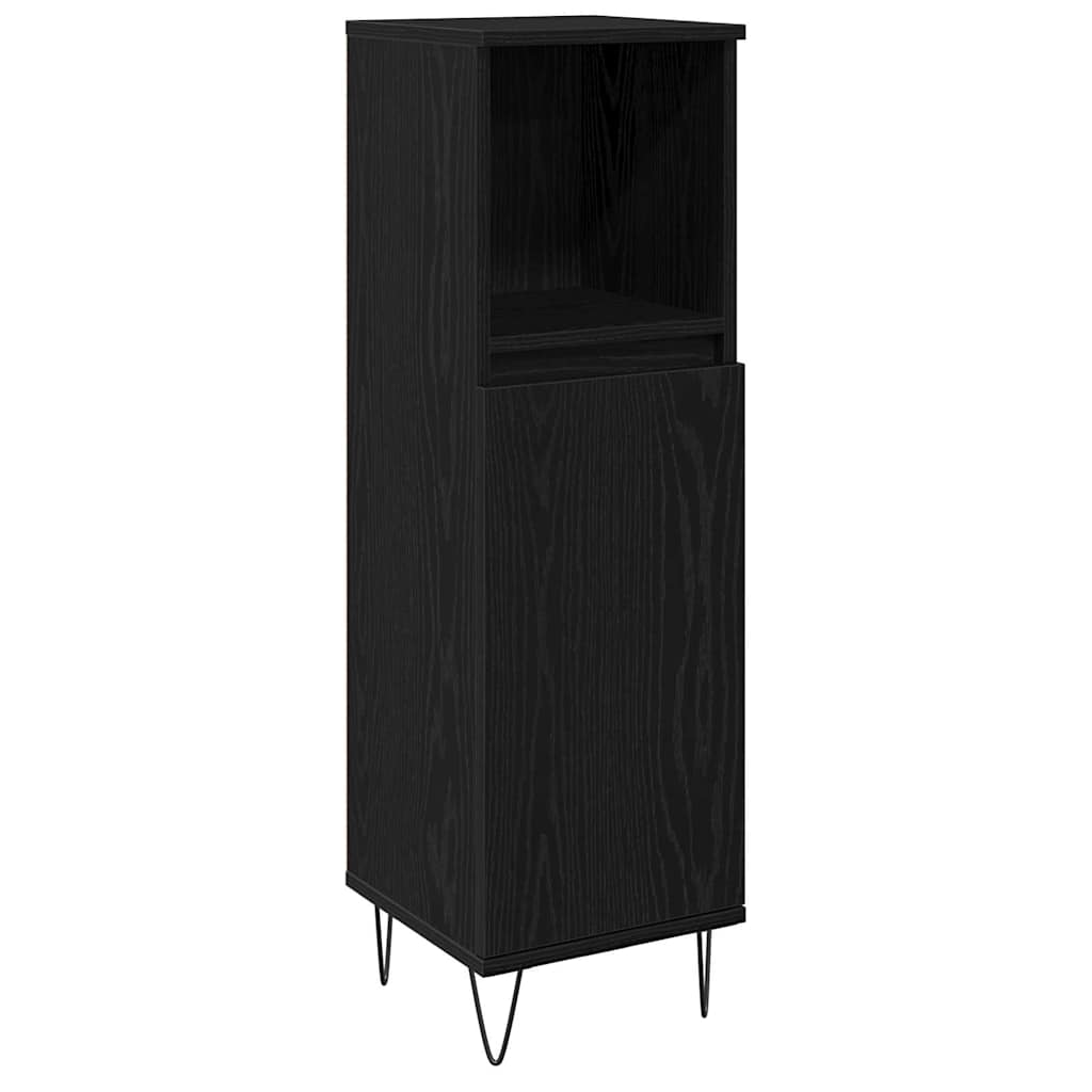 vidaXL Bathroom Furniture Set 3 pcs Black Oak 30 x 30 x 190 cm