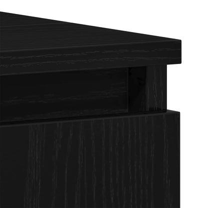 vidaXL Bathroom Furniture Set Wall-mounted with Door 3 pcs Black Oak