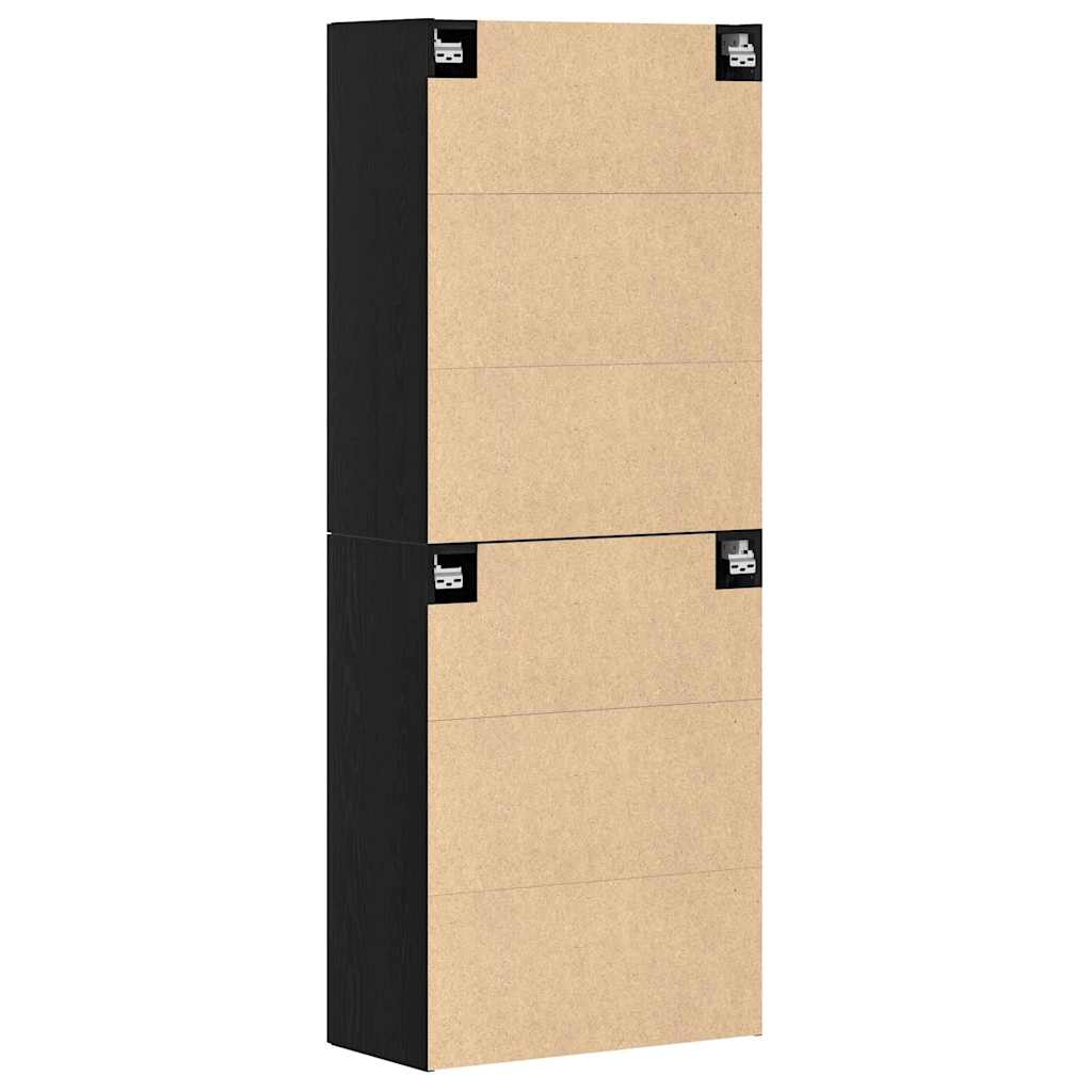 vidaXL Wall-Mounted Cabinet 2 pcs Black Oak 69.5 x 34 x 90 cm