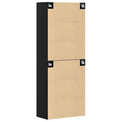 vidaXL Wall-Mounted Cabinet 2 pcs Black Oak 69.5 x 34 x 90 cm
