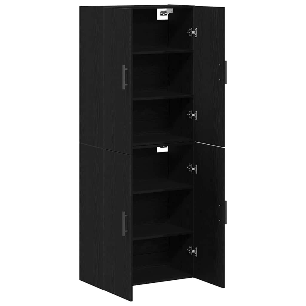 vidaXL Wall-Mounted Cabinet 2 pcs Black Oak 69.5 x 34 x 90 cm