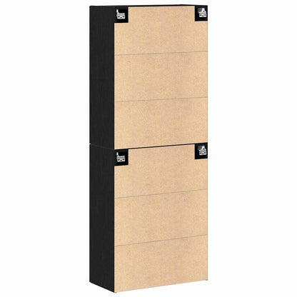 vidaXL Wall-Mounted Cabinet 2 pcs Black Oak 69.5 x 34 x 90 cm