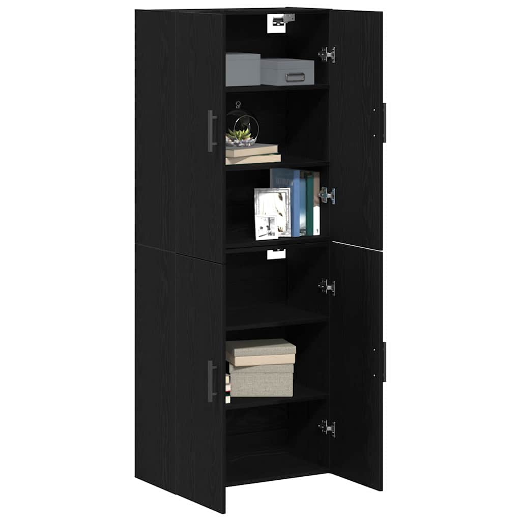 vidaXL Wall-Mounted Cabinet 2 pcs Black Oak 69.5 x 34 x 90 cm
