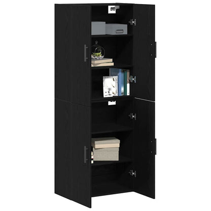 vidaXL Wall-Mounted Cabinet 2 pcs Black Oak 69.5 x 34 x 90 cm