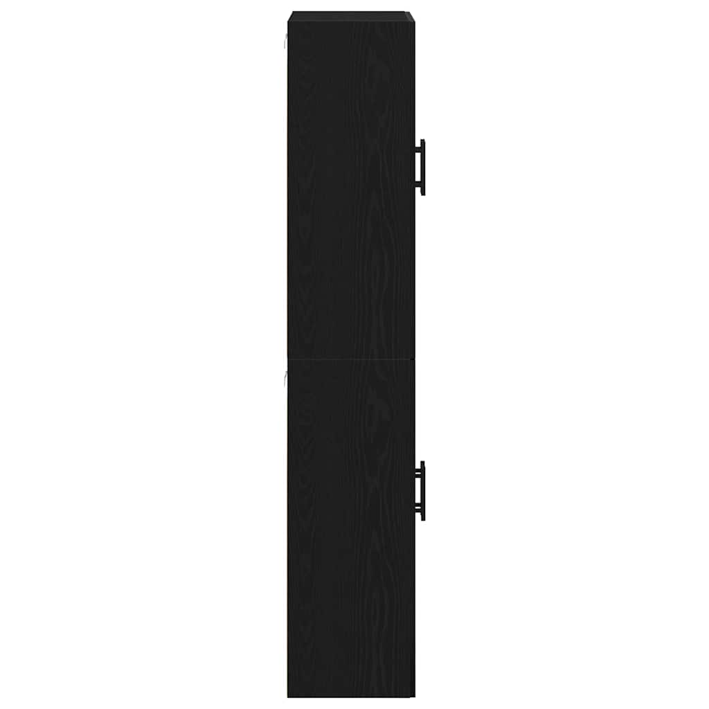 vidaXL Wall-Mounted Cabinet 2 pcs Black Oak 69.5 x 34 x 90 cm