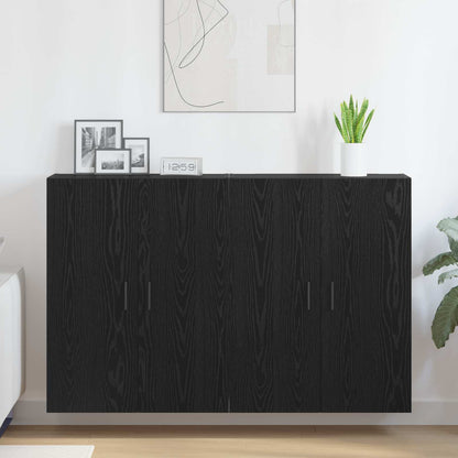 vidaXL Wall-Mounted Cabinet 2 pcs Black Oak 69.5 x 34 x 90 cm