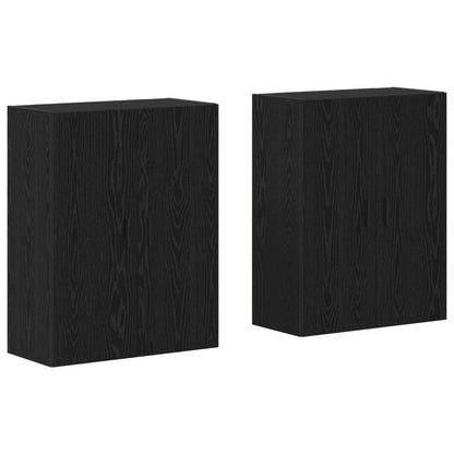 vidaXL Wall-Mounted Cabinet 2 pcs Black Oak 69.5 x 34 x 90 cm