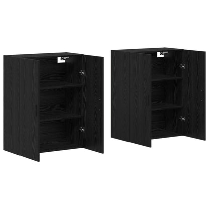 vidaXL Wall-Mounted Cabinet 2 pcs Black Oak 69.5 x 34 x 90 cm