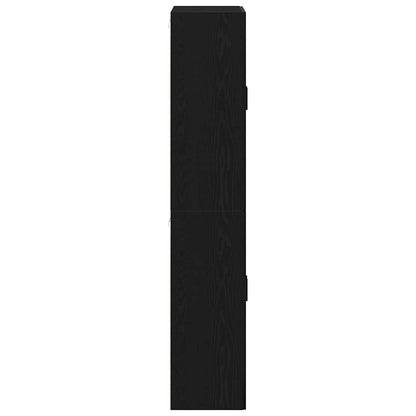 vidaXL Wall-Mounted Cabinet 2 pcs Black Oak 69.5 x 34 x 90 cm