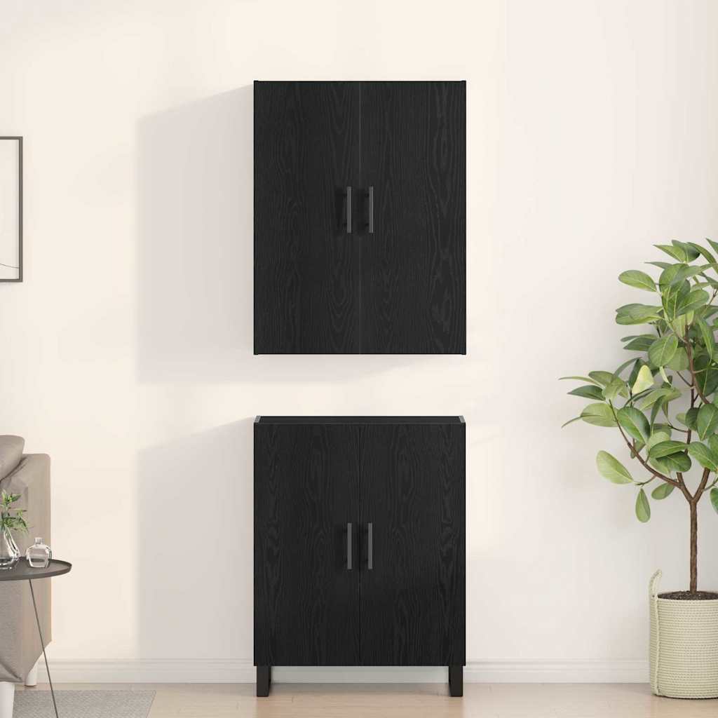vidaXL Highboard 2 pcs Black oak 69.5 x 34 x 180 cm