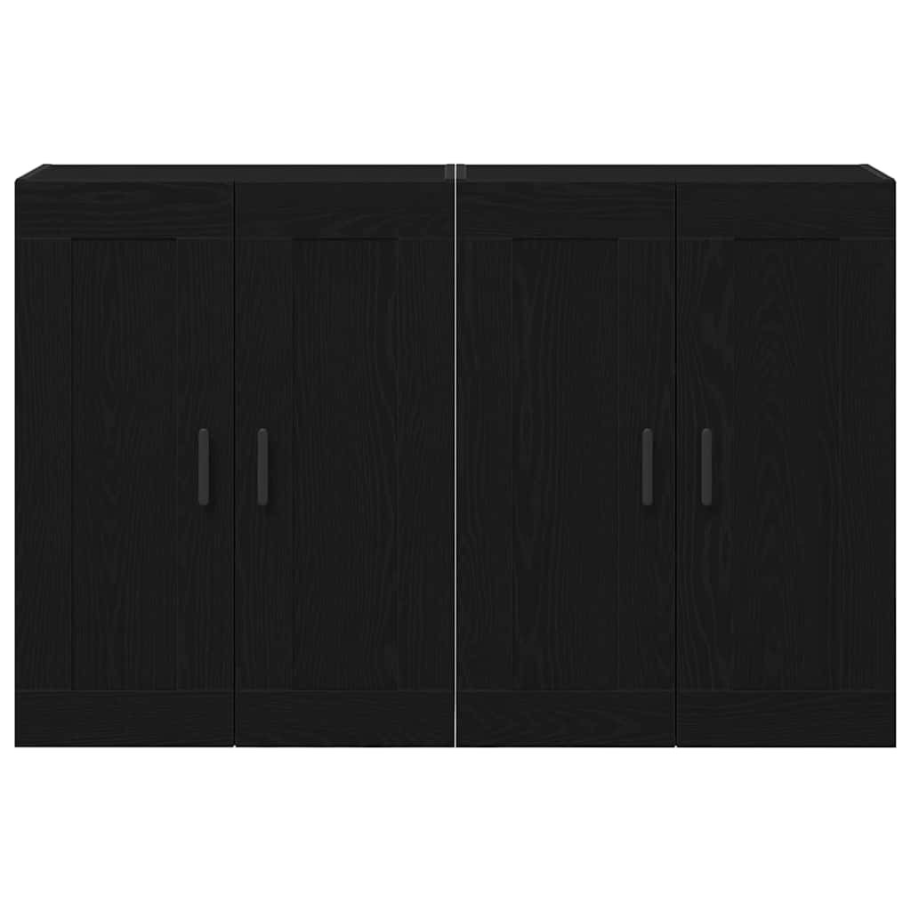 vidaXL Wall-mounted Cabinet 2 pcs Black Oak 69.5 x 34 x 90 cm