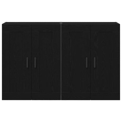 vidaXL Wall-mounted Cabinet 2 pcs Black Oak 69.5 x 34 x 90 cm