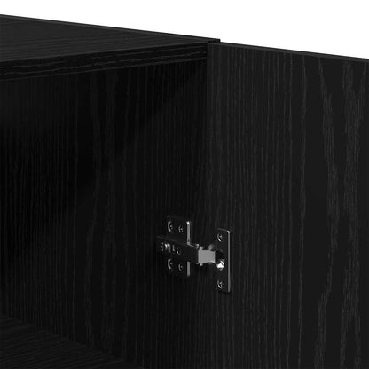 vidaXL Highboard 2 pcs Black Oak Engineered Wood and Glass