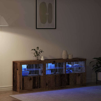 vidaXL LED Sideboard Old Wood 181 x 37 x 67 cm Engineered Wood