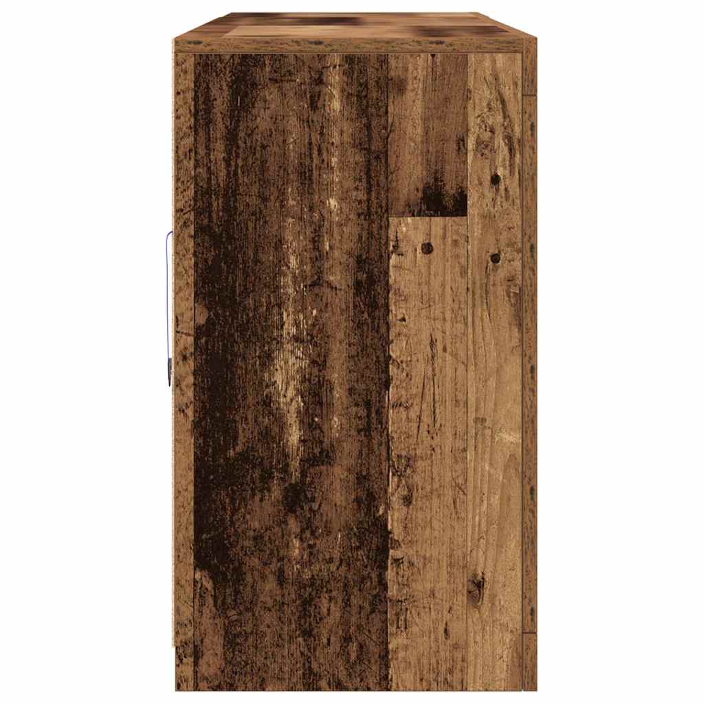 vidaXL LED Sideboard Old Wood 181 x 37 x 67 cm Engineered Wood