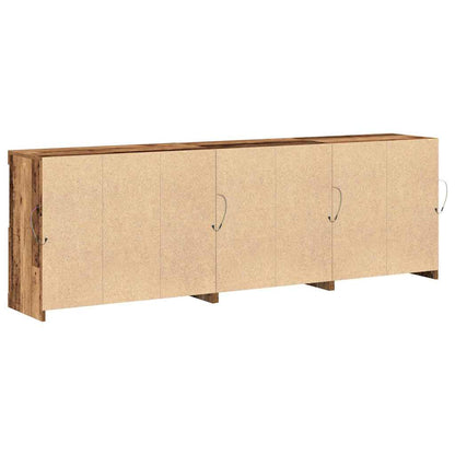 vidaXL LED Sideboard Old Wood 202 x 37 x 67 cm Engineered Wood
