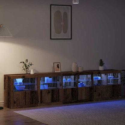 vidaXL LED Sideboard Old Wood 283 x 37 x 67 cm Engineered Wood