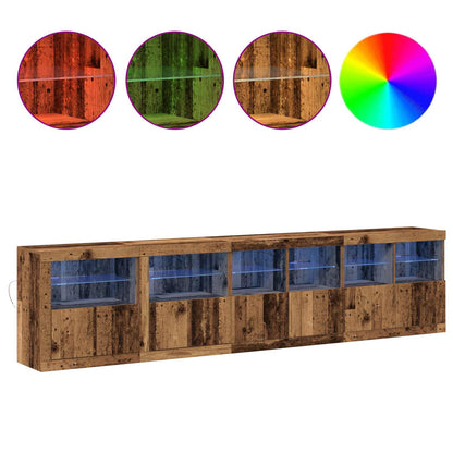 vidaXL LED Sideboard Old Wood 283 x 37 x 67 cm Engineered Wood