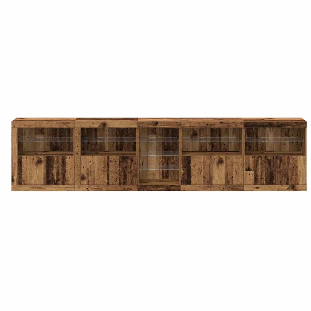 vidaXL LED Sideboard Old Wood 283 x 37 x 67 cm Engineered Wood
