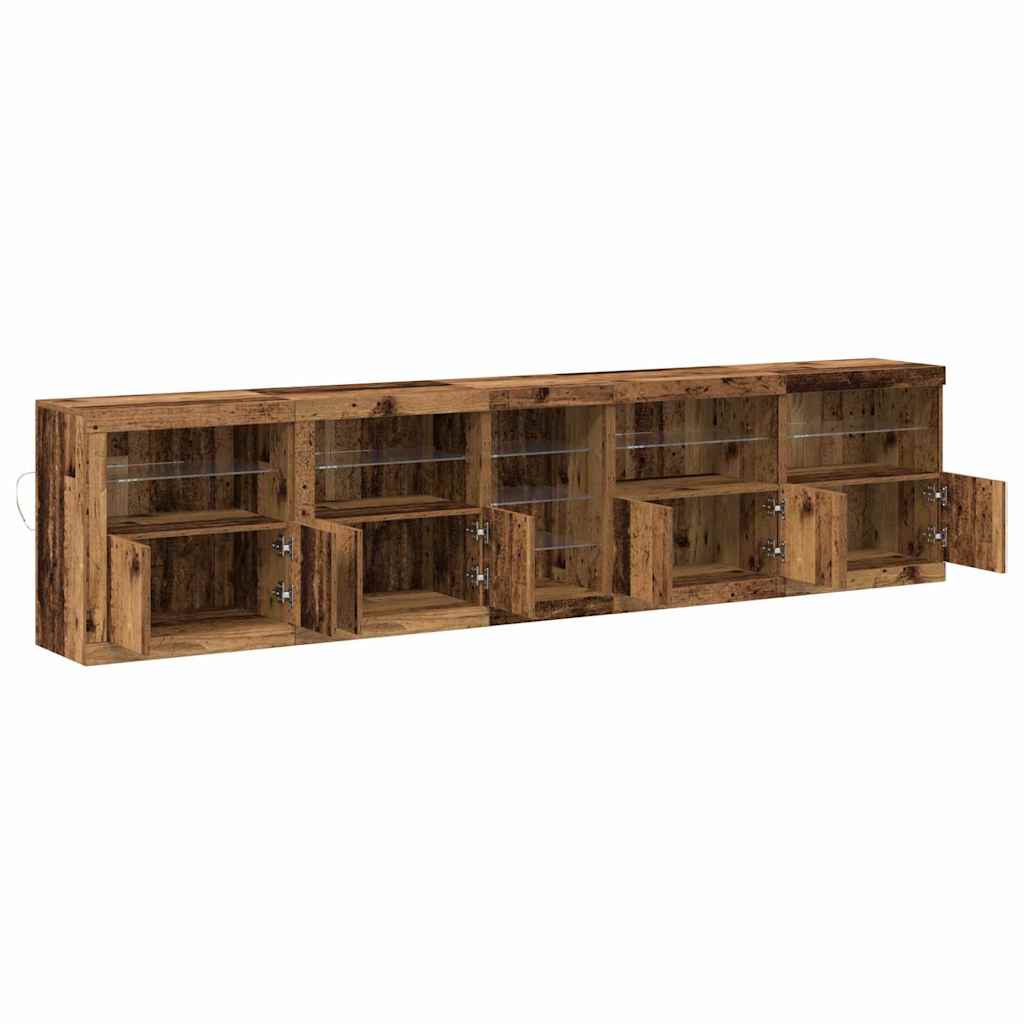 vidaXL LED Sideboard Old Wood 283 x 37 x 67 cm Engineered Wood
