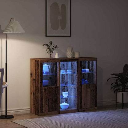 vidaXL LED Sideboard Old Wood 123 x 37 x 100 cm Engineered Wood