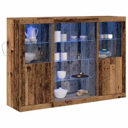 vidaXL LED Sideboard Old Wood 142.5 x 37 x 100 cm Engineered Wood