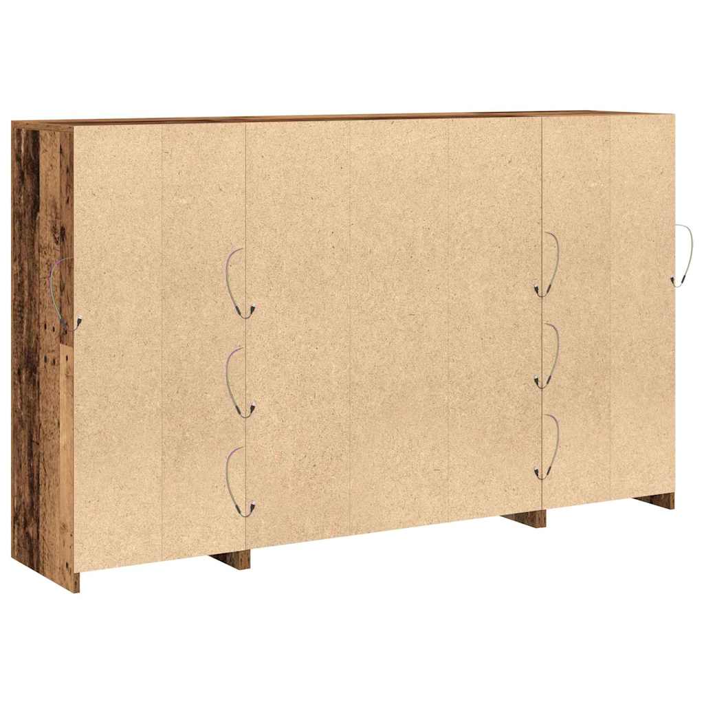 vidaXL LED Sideboard Old Wood 163 x 37 x 100 cm Engineered Wood