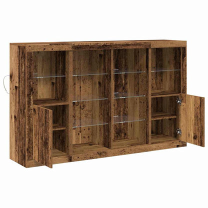 vidaXL LED Sideboard Old Wood 163 x 37 x 100 cm Engineered Wood