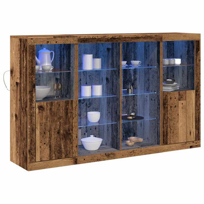 vidaXL LED Sideboard Old Wood 163 x 37 x 100 cm Engineered Wood