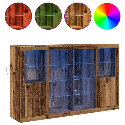 vidaXL LED Sideboard Old Wood 163 x 37 x 100 cm Engineered Wood