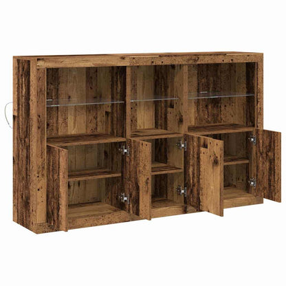 vidaXL LED Sideboard Old Wood 162 x 37 x 100 cm Engineered Wood